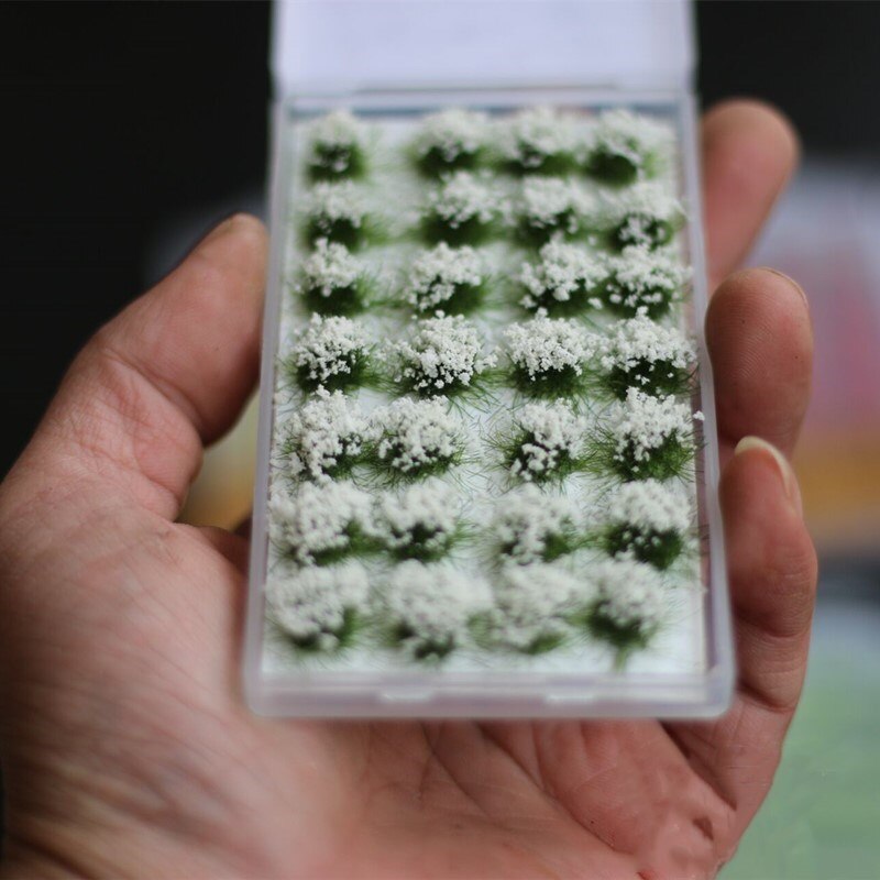 28Pcs Diy Model Kits Kunstgras Gazon Micro Landschap Decor Accessoires Speelgoed: white