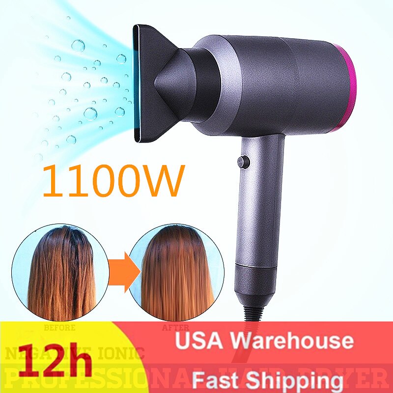 3 in 1 Salon Hair Dryer Styler Large Power Hair Repairing Hair Volumizing Ion Air Blower Constant Temperature 3 Nozzles Fast Dry