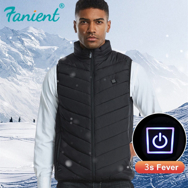 USB gilet chauffant hommes femmes manteau plume thermique chauffé veste hiver pêche gilet Usb gilet extérieur chauffé gilet grande grande taille 4XL