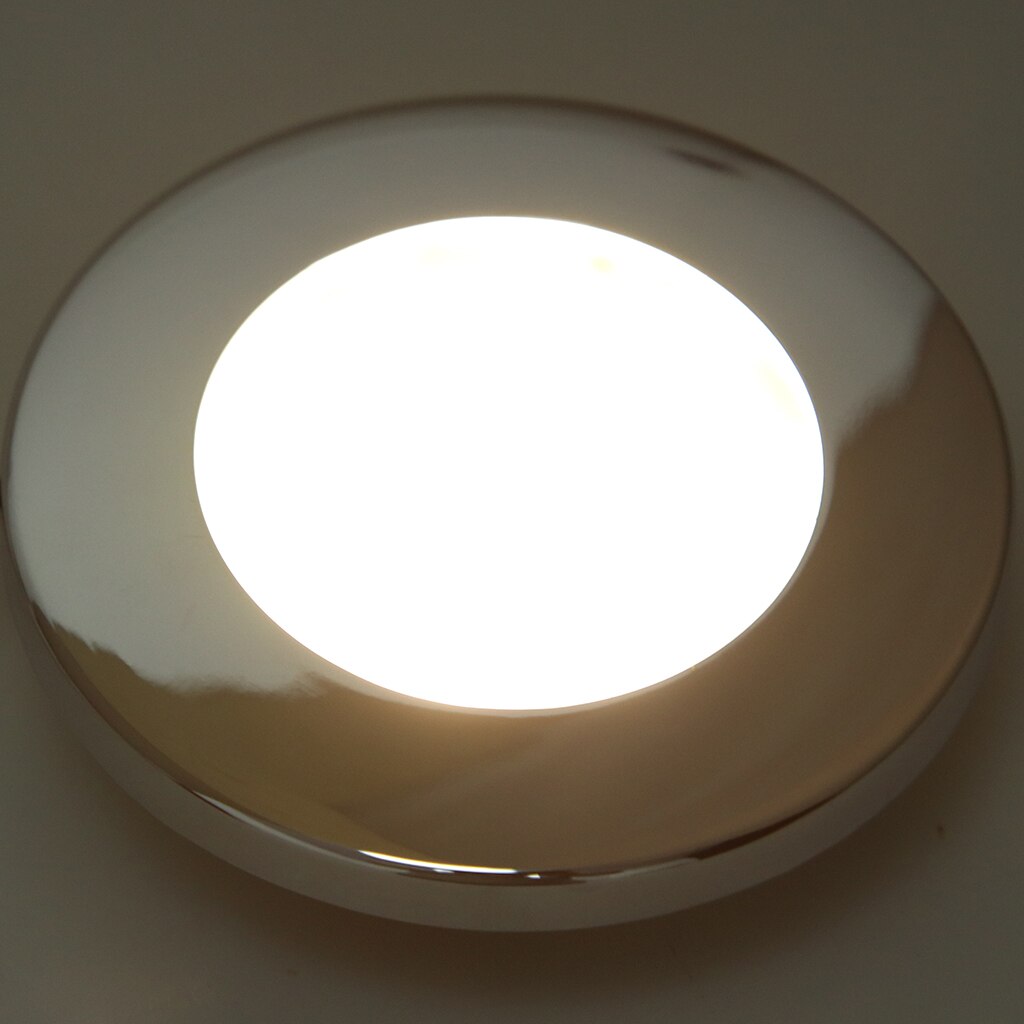 1 Pcs LED Round Roof Ceiling Interior Dome Light Lamp For Boat Yacht Car RV 3000k Warm Light Stainless Steel