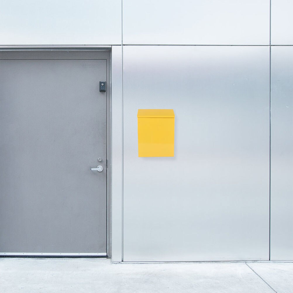 1pc Wall-mounted Letter Box Mailbox American Mailbox Suggestion Box (Yellow)