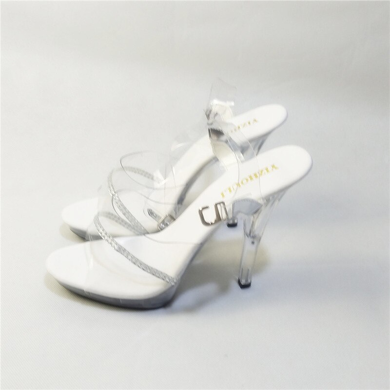 Prinsessenstijl doorzichtige 13cm open teen hoge hak plateau schoenen, sandalen, paaldans / model / bruidsschoenen
