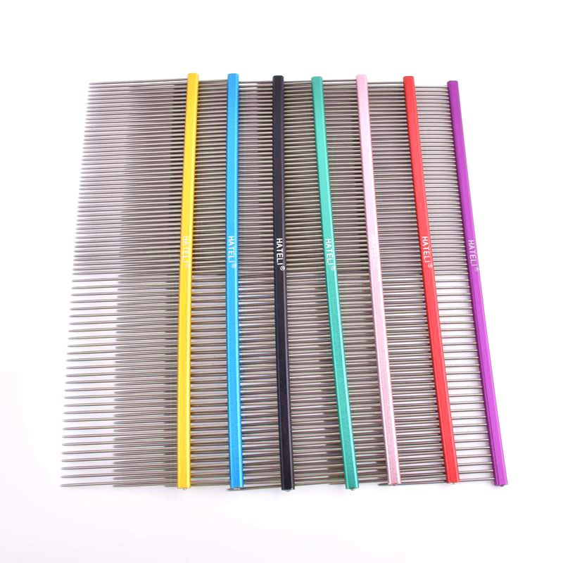 Pente de cabelo para animais de estimação, 16/19cm, para cachorro, gato, desembaraçador, corte de pele, despedida, escova, ferramenta de aliciamento para longo ​ Cabelo Encaracolado Pet