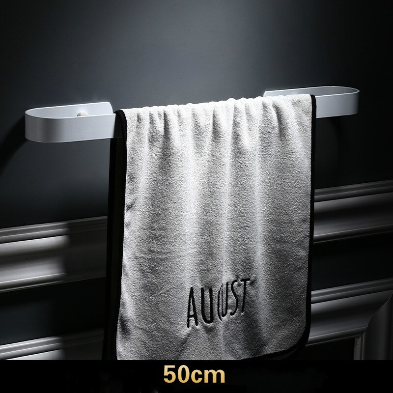Handdoek Houder Handdoekenrek Handdoekhouder Handdoek Bar 30/40/50/60 Cm Aluminium Zwart Wit Badkamer Accessoires Handdoek hanger: White 50cm