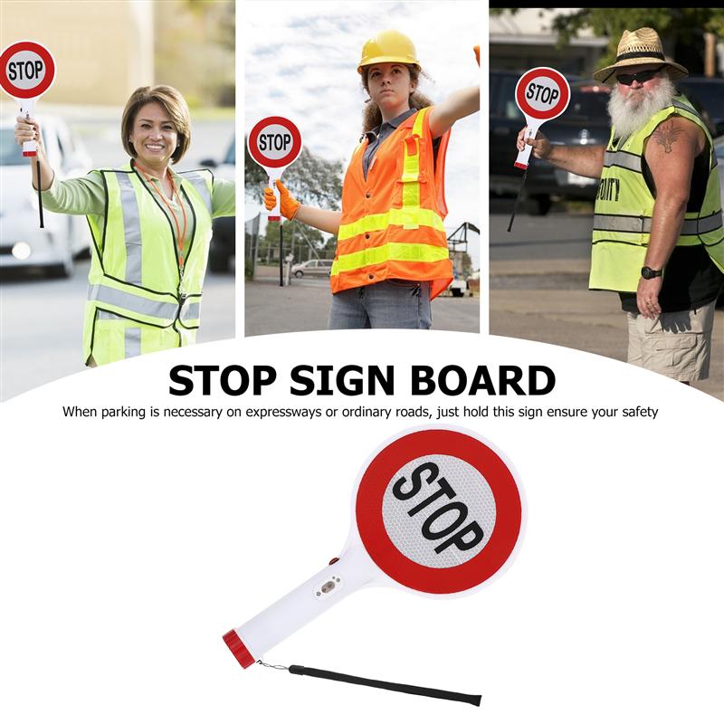 1pc Rechargeable Sign Board Useful LED Traffic Sign Premium Warning Sign Light