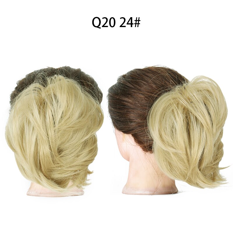 Chignon élastique synthétique pour queue de cheval, postiche, chignon: Q20-24