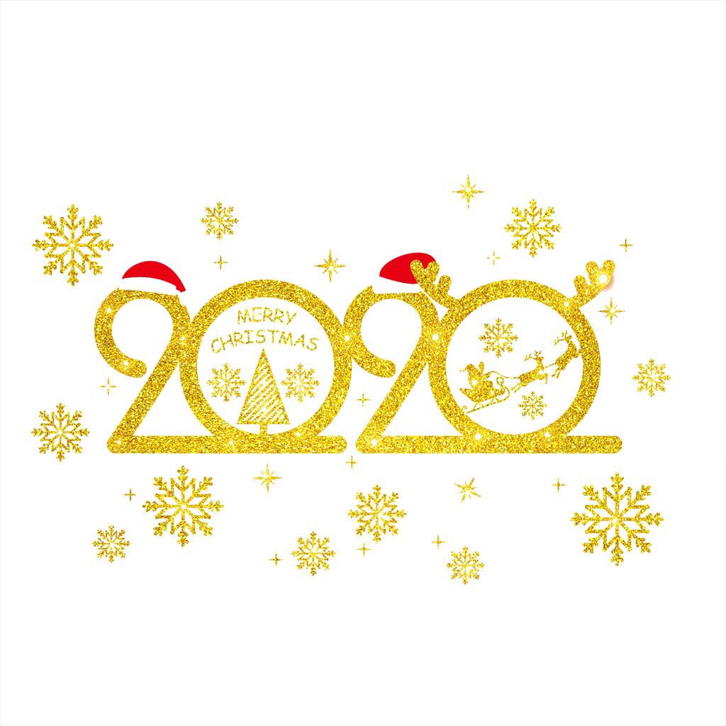 25# Christmas DIY Decoration Golden Christmas Wall Sticker Glass Wall Sticker Christmas Self adhesive Wall Stickers Window Decor