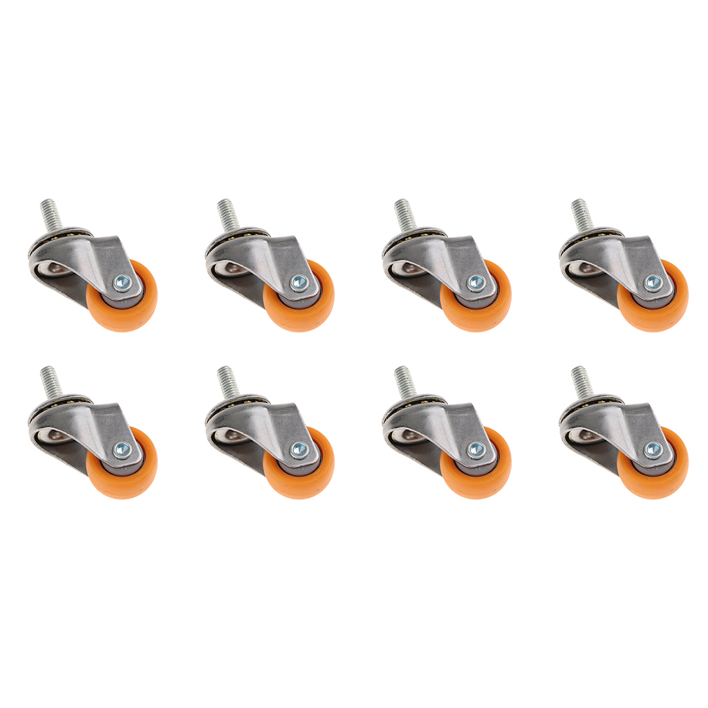 Stem Casters 1 Inch Nylon Swivel Castor Wheel for Shopping Trolleys M6 Thread Bolts