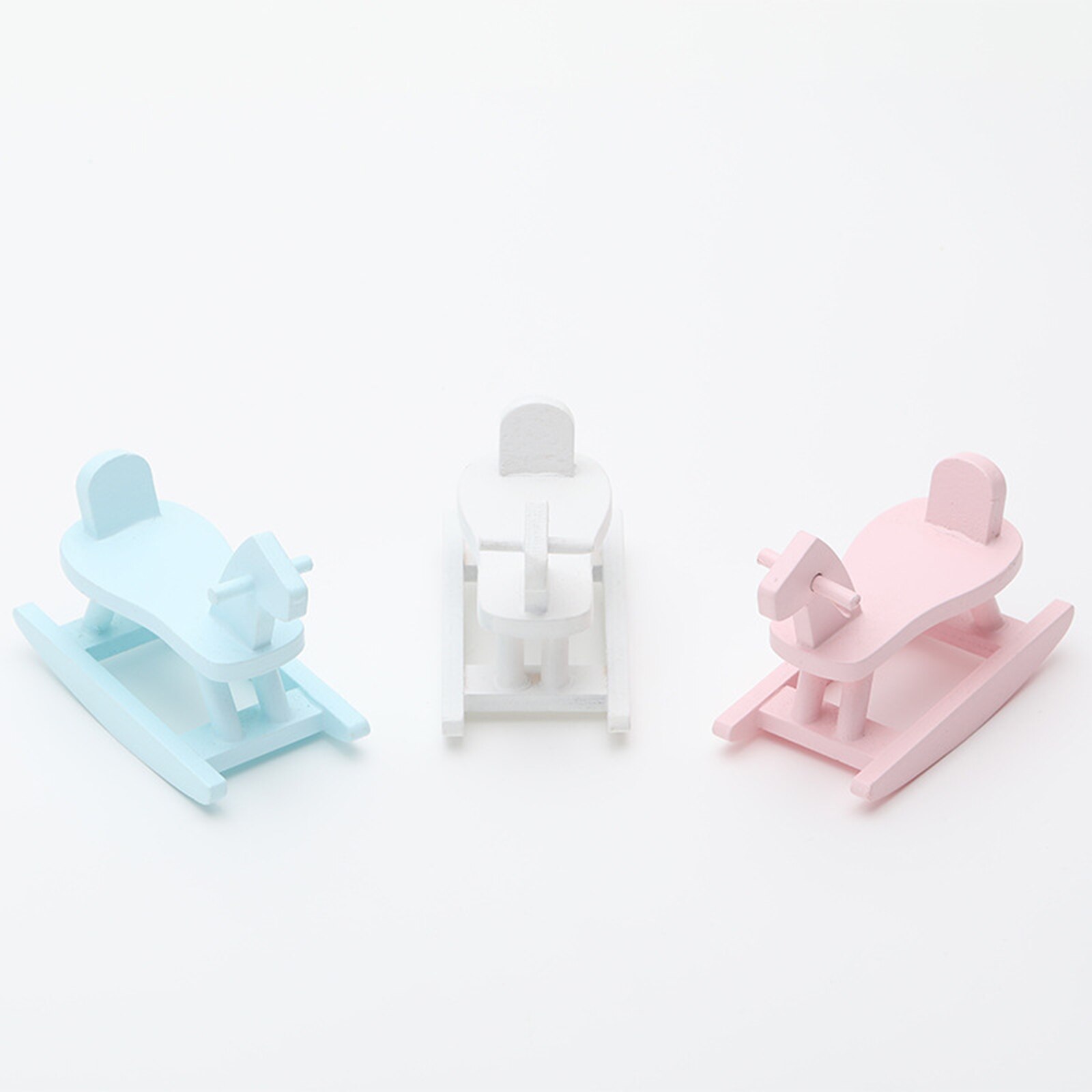 Mobili da vivaio classici in legno per Astuccio delle bambole-cavallo a dondolo-1/6 1/12 decorazione per bambole per Astuccio delle bambole