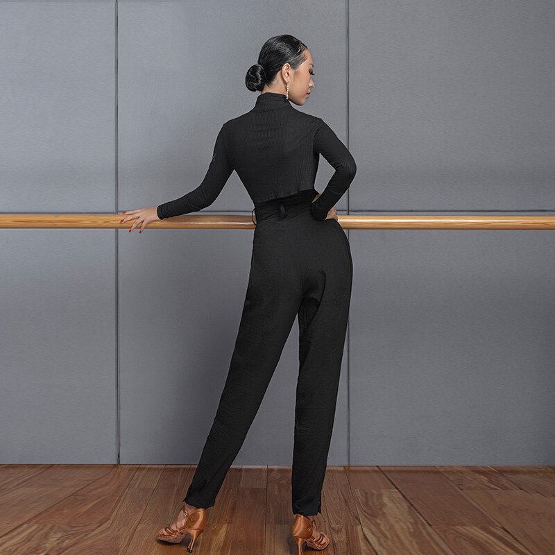 Latin Dance Costumes Women Practice Wear Long Sleeve Tops Latin Trousers Ballroom Rumba Samba Competition Clothing DNV13986