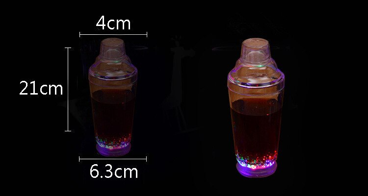 1PC Flashing LED Light-Up Cocktail Shaker MARTINI SHAKER colorful LED Strobing Cocktail Shaker OK 0429