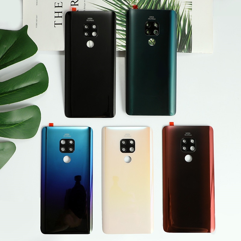 Carcasa Original Mate20 100% para Huawei Mate 20, funda de batería de cristal para reparación, reemplazo de funda trasera de teléfono y lente de cámara con logotipo