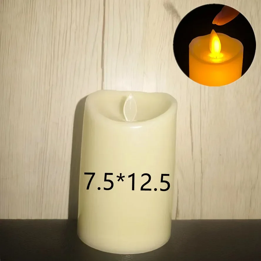 Lámpara de vela eléctrica LED, velas oscilantes sin llama, velas alimentadas por batería para de cumpleaños, suministros de decoración de boda: Rojo