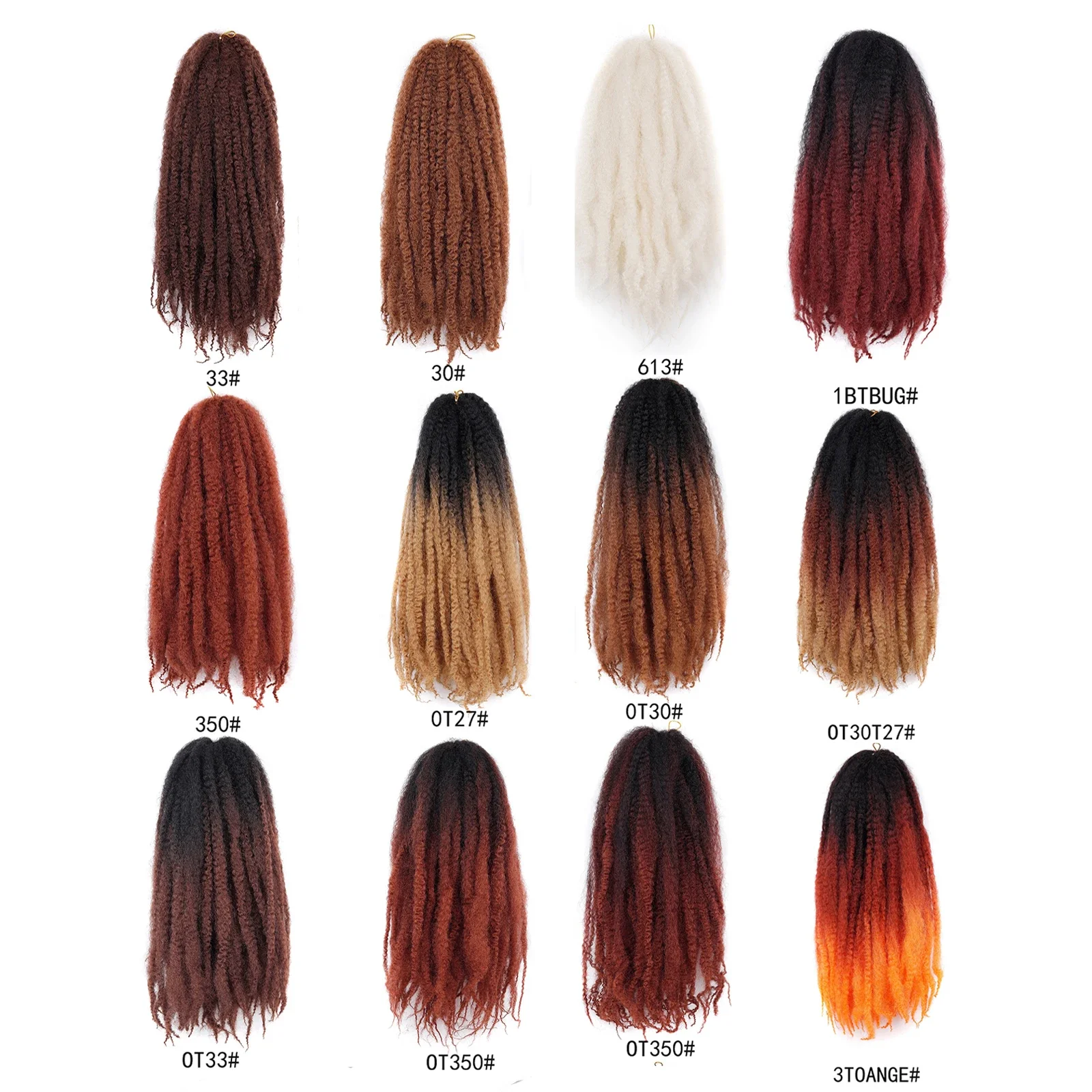 Pelo de ganchillo Marley Twist, pelo trenzado corto y rizado, trenzas bohemias, extensiones de cabello de ganchillo sintético, peinado Afro negro