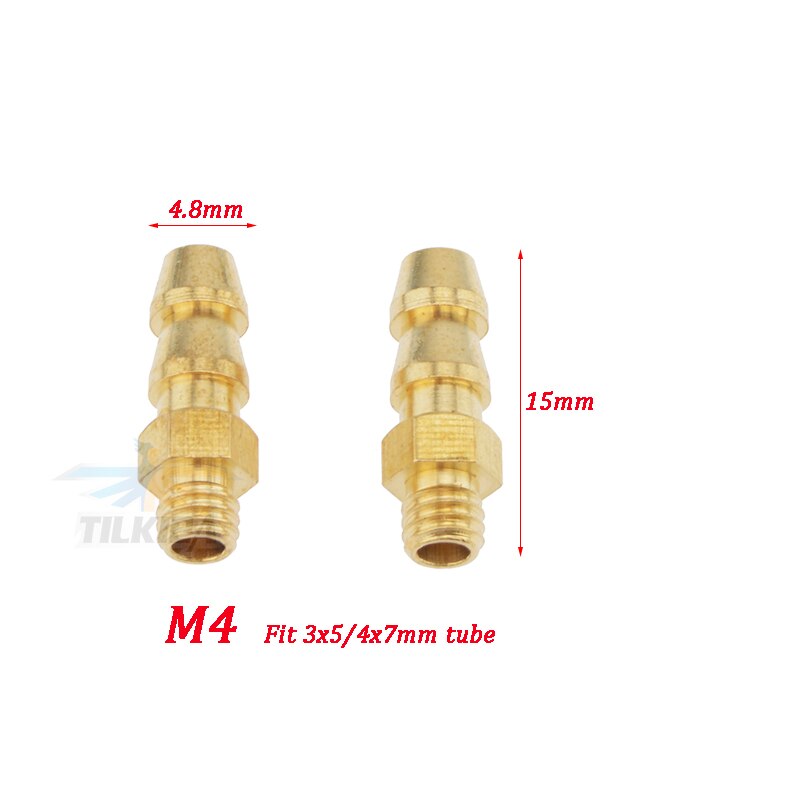 Rc Boat Brass Water cooling faucet M3/M4/M5/M6 Thread Water Nipples Fuel Nozzles For Methanol Gasoline Boat 2pcs: M4xL15mm