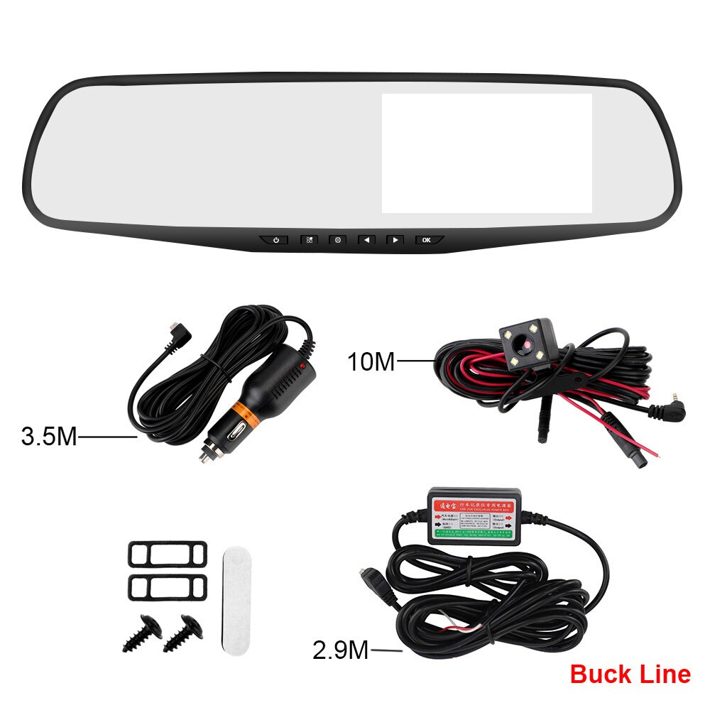 Leepee Auto Registrator Achteruitkijkspiegel Camera Dual Lens 4.3 Inch Dash Cam Omkeren Afbeelding Auto Dvr Dashcam Video Recorder