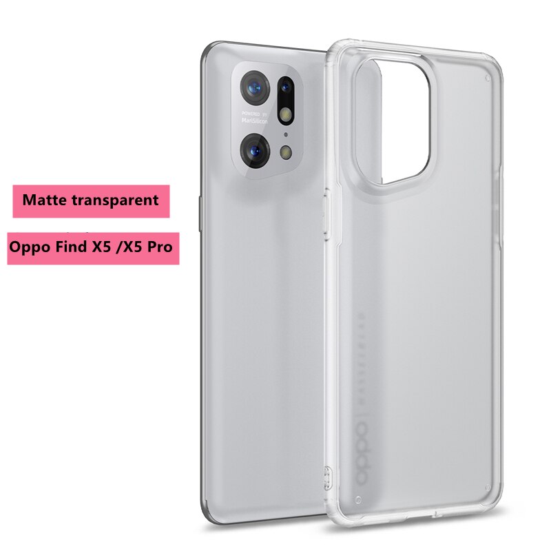 Funda Voor Oppo Vinden X5 Pro Case Stijlvolle Telefoon Cover Voor Oppo Vinden X5 Case Matte Transparant Hard Pc Siliconen schokbestendig Bumper