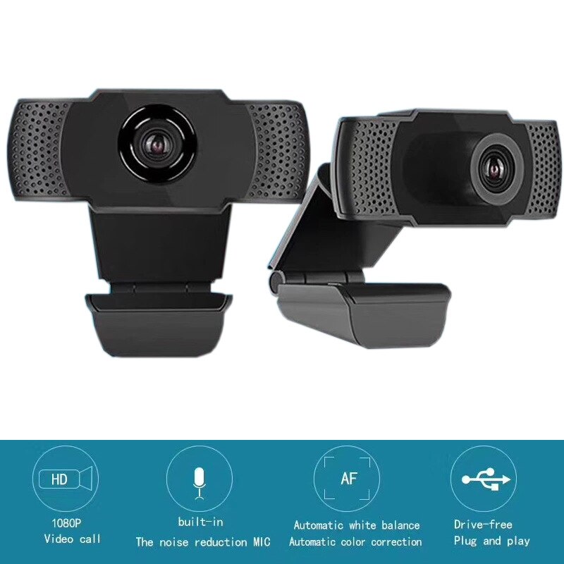 Super 1080P HD Webcam Web Camera Built-in Microphone Auto Focus 90 ° Angle of View Play &amp; Plug Free Drive