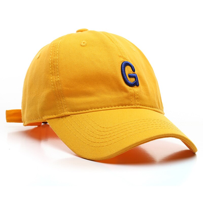 LINJW knapp G Stickerei Baseball-Deckel für Männer Frauen Hüfte hüpfen Snapback Kappen Straße Stil Sommer Baseball Hütte Ich bin Freien Vati hüte: Gelb