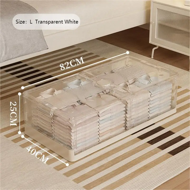 Opvouwbare Plastic Opbergdoos Met Wielen Onder Bed-Grote Capaciteit Slaapkamerkleding En Speelgoed Organizer: Donker Kaki