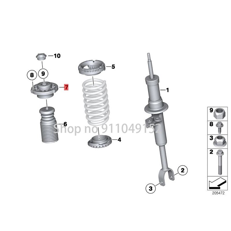 Auto Druklager F10 523I N52N F10 525D N57b MwF06 640D F18 525LI F18 520LI N20 Voor Shock-Absorberende top Rubber