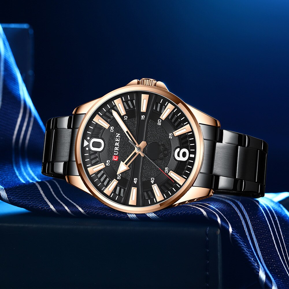 Horloges Heren Casual Klok Roestvrij Staal Black Quartz Horloge Voor Mannelijke Часы Мужские Наручные