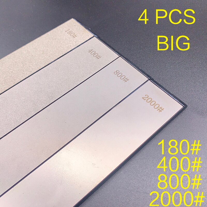 4 Stuks Diamant Mes Slijpsteen Slijpsteen Cutter Slijpsteen 120 400 800 2000 Grit Keuken Sharpener Tool Oppervlak Slijpsteen: big 4 pcs