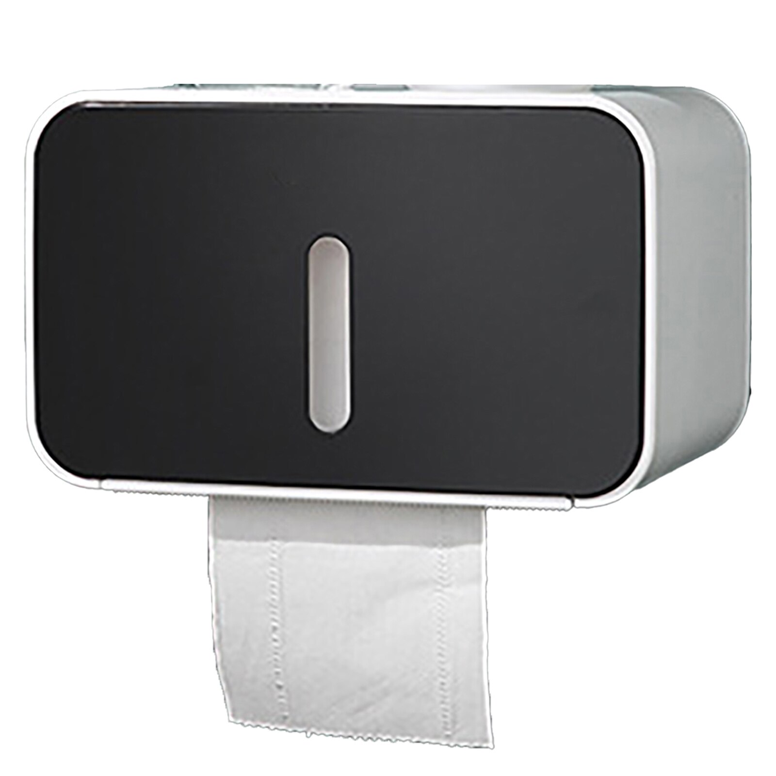Toilet Tissue Box Hand Paper Towel Dispenser Wall-Mounted Bathroom Roll Paper Folded Paper Holder Storage Rack Tissue Box: black