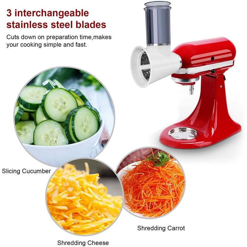 Slicer/Shredder Attachment for KitchenAid Stand Mixers,Cheese Grater Attachment Slicer Attachment for KitchenAid