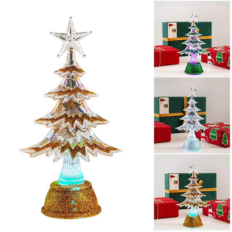 Tabletop Mini Christmas Tree with LED Lights Artificial Pine Tree for DIY Halloween Christmas Ornaments Decorations WWO6