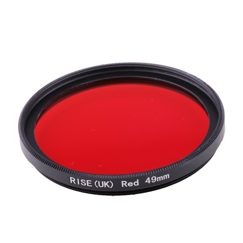 Camera Filters Volledige 49mm Kleur Filters voor bruin Oranje Roze Rood Geel Grijs Blauw Groen Paars Voor DSLR Camera: FULL red