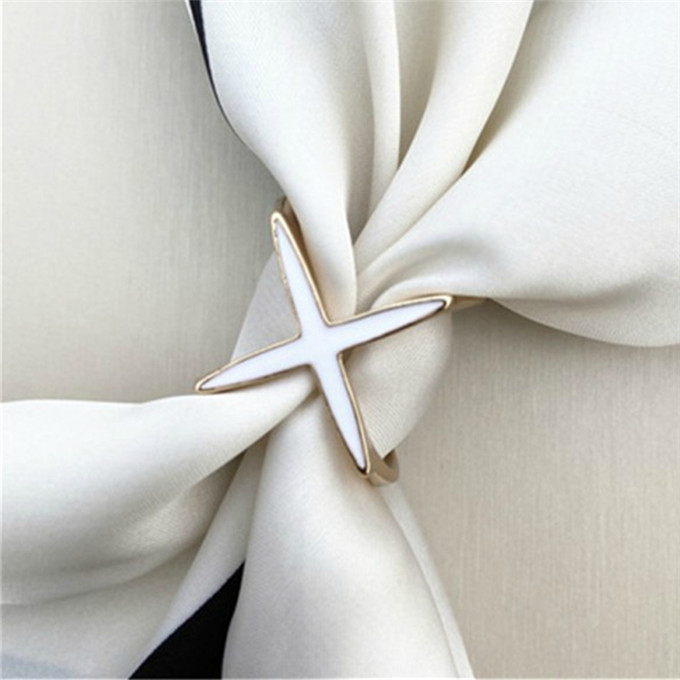 Cross Broches X Vorm Sjaal Gesp Kristallen Broches Voor Vrouwen Holle Sjaals Gesp Broche Sieraden Kleding Accessoires