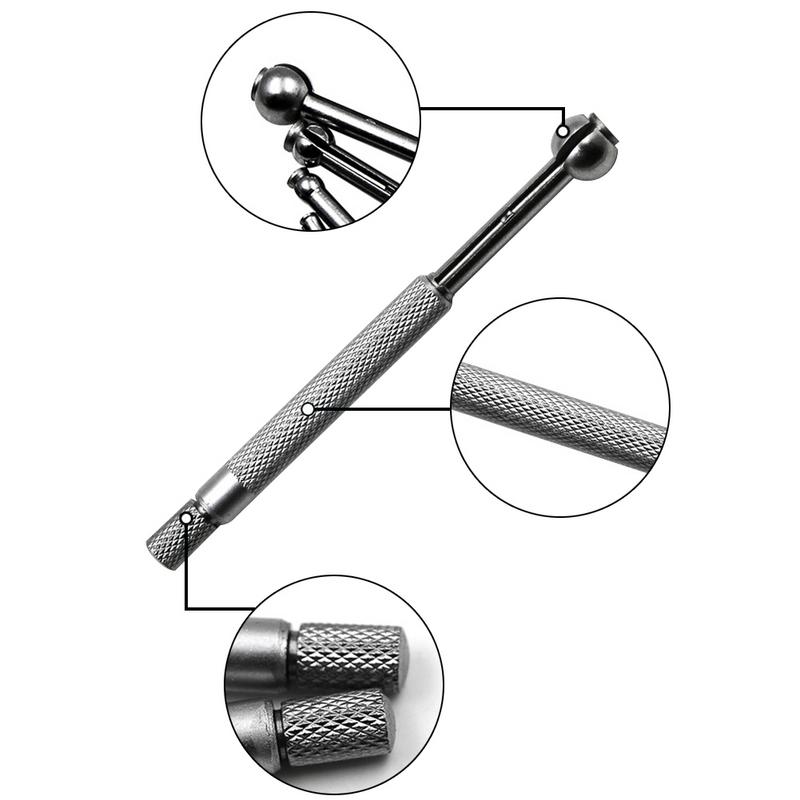 Mini 4 unids/set calibre de orificio medidores de telescopio conjunto completo tipo de bola calibre 3-13mm bola completa agujero pequeño calibre de precisión