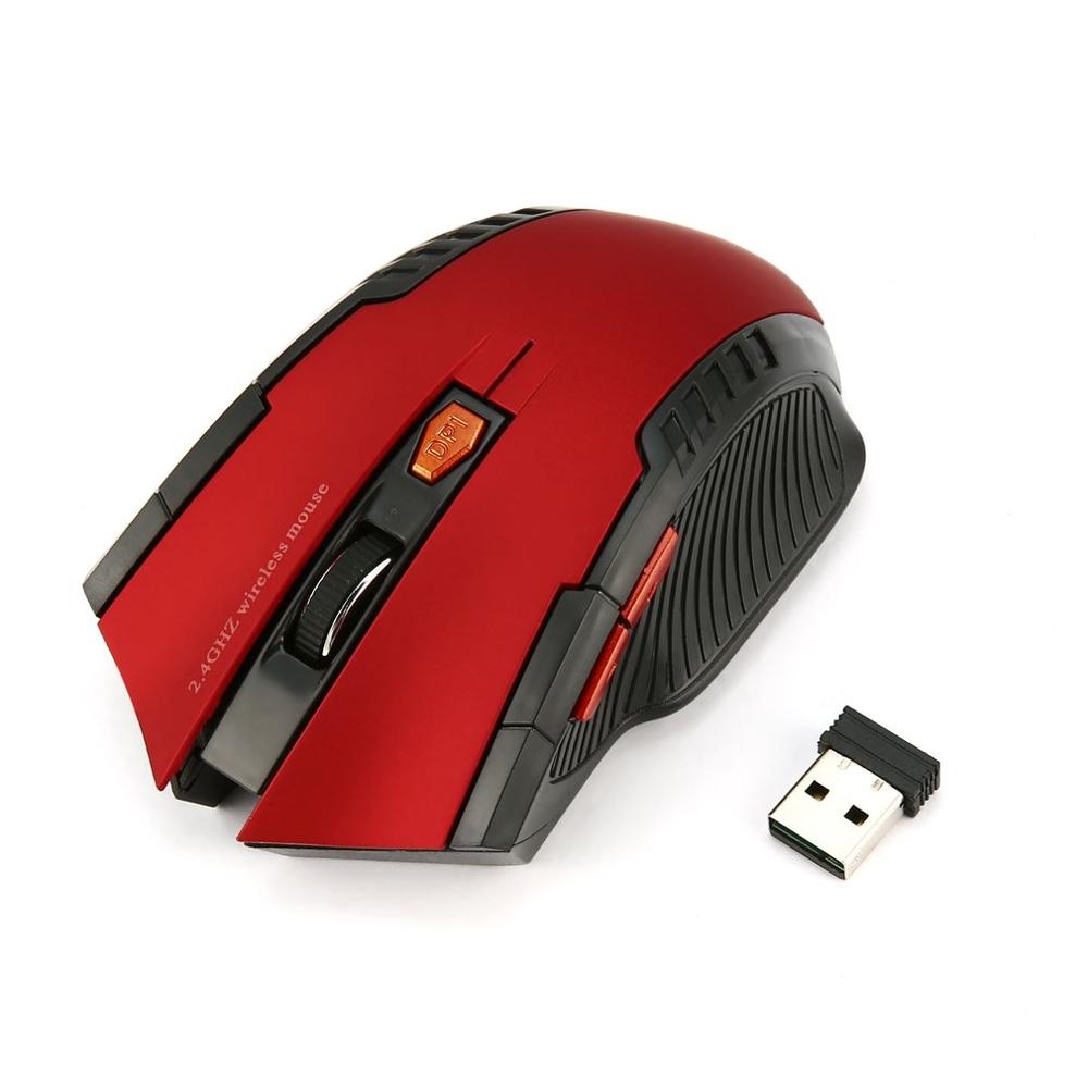2.4Ghz Wireless Optical Mouse Gamer Game Wireless Mice With Usb Receiver For Pc Gaming Laptops: Red