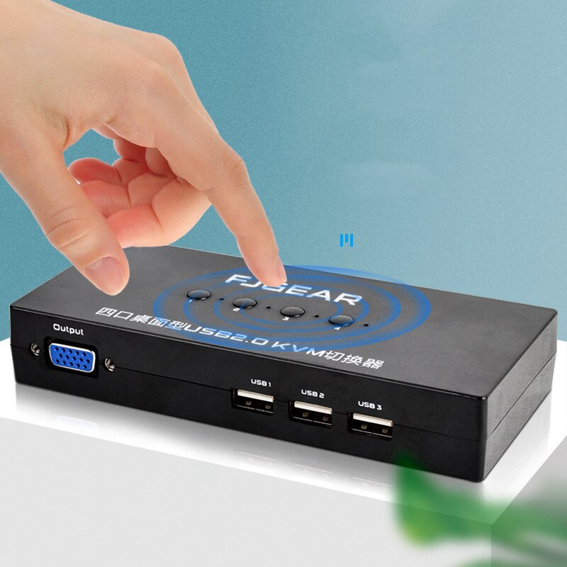 4 Port usb vga kvm switch vga switch Wired Remote Controller Select with Cable 1920x1440 High Resolution for PC laptop device