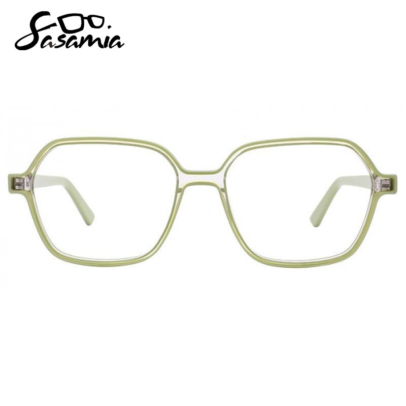 SASAMIA Square Glasses Frames for Female Optical Glasses Frames Spectacles Frames for Woman Eyewear glass green