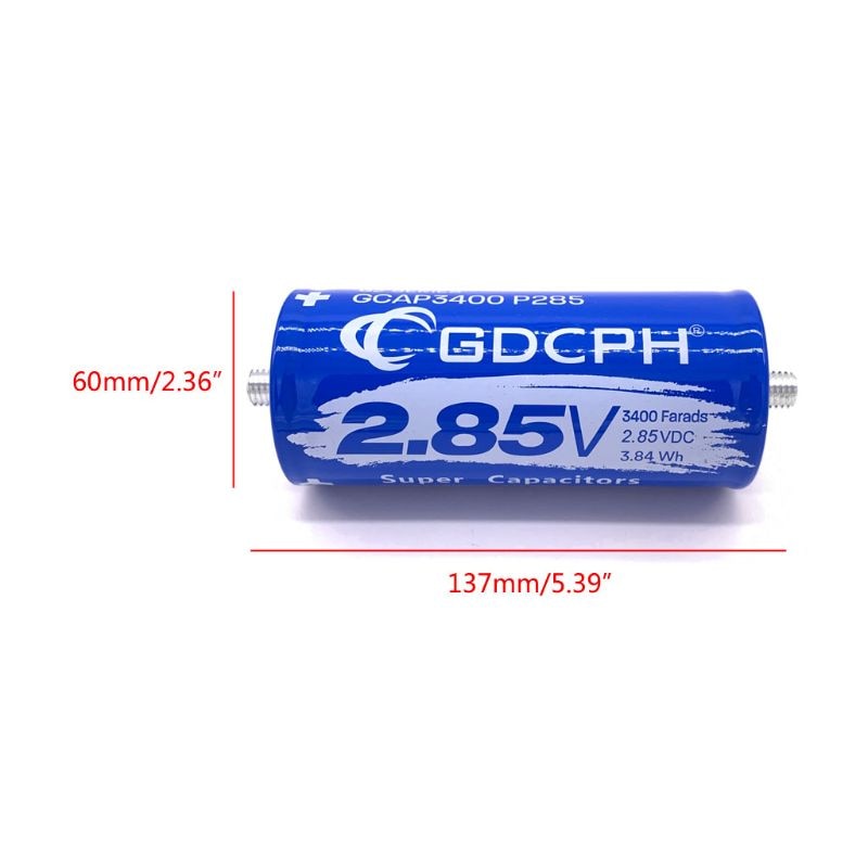 2.85v 3400f superfarad kondensaattori 137 x 60mm pitkä jalka matala esr korkeataajuinen ultrakondensaattori autojen virtalähteeseen
