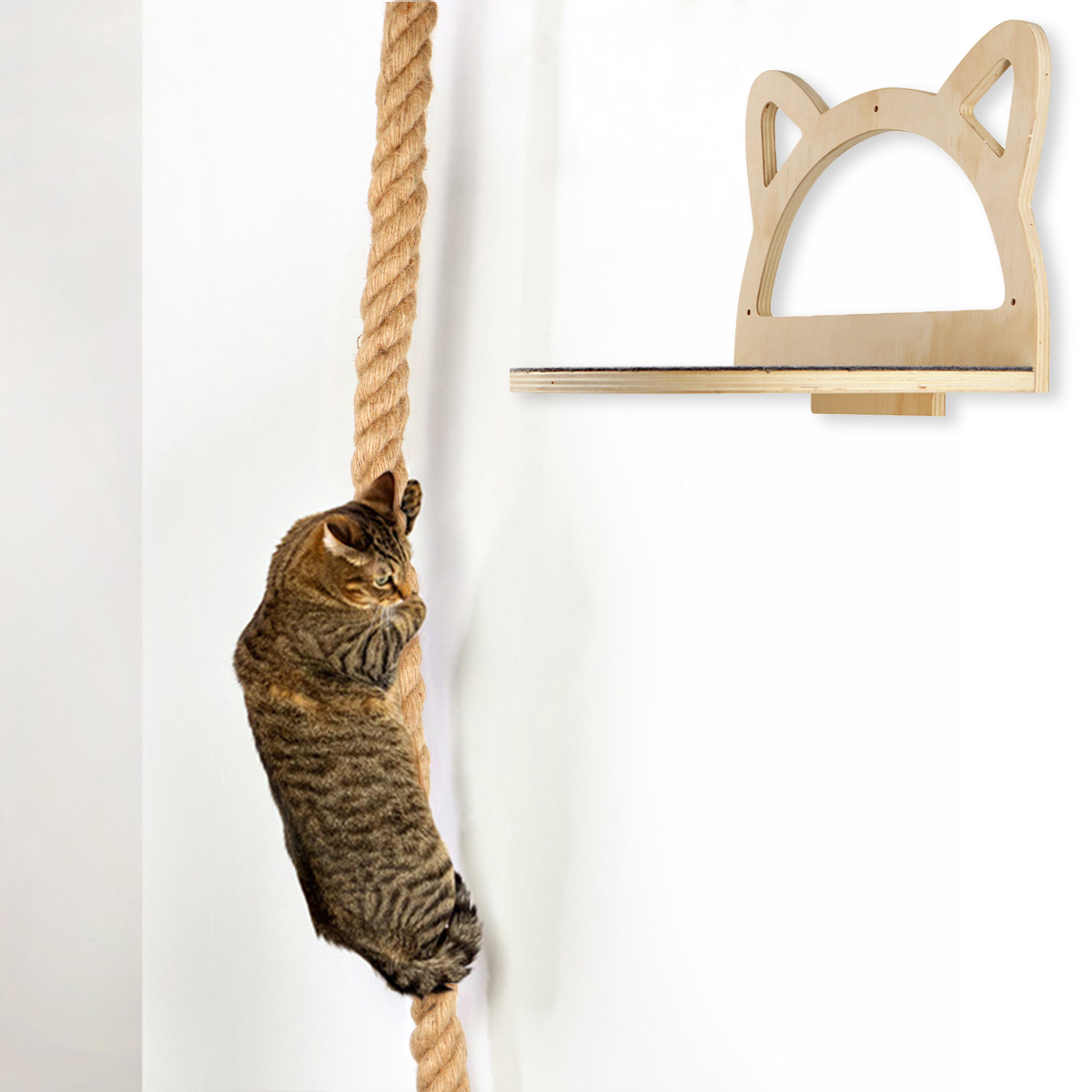 1 peça árvore de gato corda de escalada para gato arranhando garra ferramenta de moagem 150cm-corda de sisal grossa para gato brincando e explorar