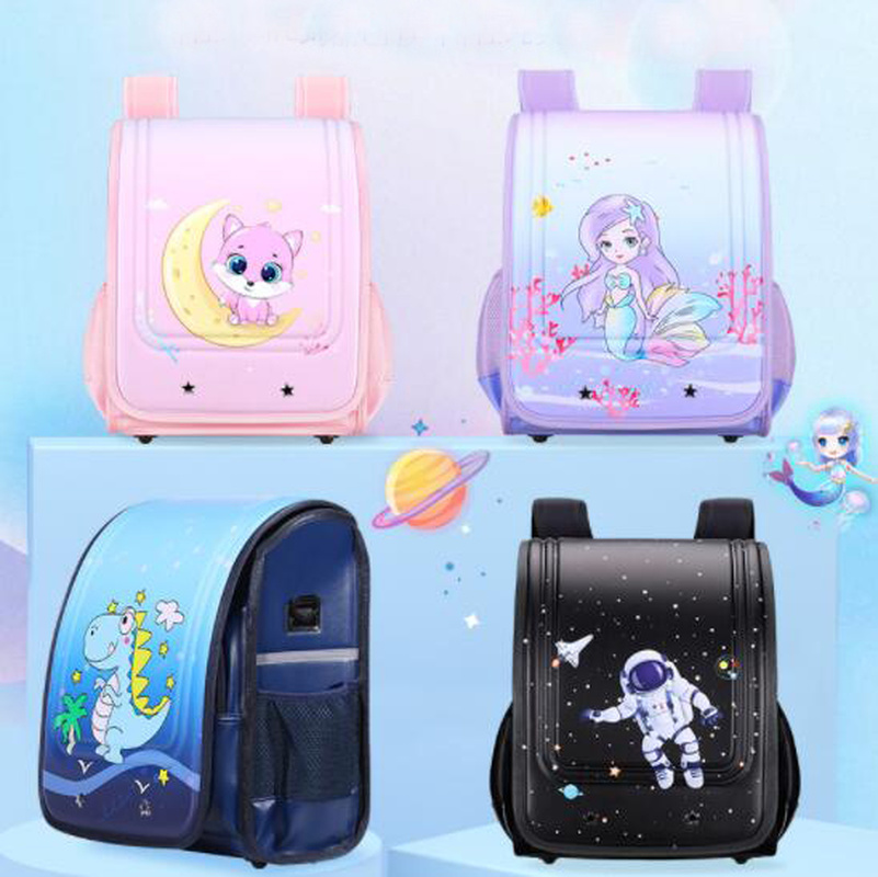 Kind Randoseru Waterdichte Pu Schooltas Cartoon Print Patroon Rugzakken Voor Jongen Meisje Student Boekentas Kids Primaire Schooltas