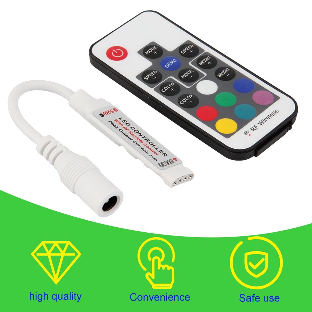 Mini rf draadloze led-afstandsbediening led-dimmercontroller voor enkelkleurige lichtstrip smd 5050/3528/5730/5630/3014