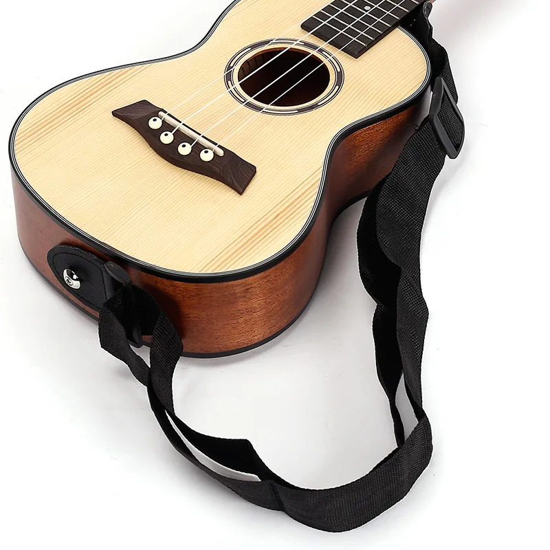 Sort justerbar guitarrem til ukulele, bas, akustisk elektrisk guitar, sort, justerbar nylon, guitarremme til ukulele, bas, akustisk elektrisk guitartilbehør