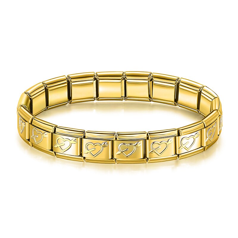 Hapiship Armband - 9mm Breed - Roestvrij Staal Bangle - Klassieke Stijl - voor Dames & Meisjes: Goud