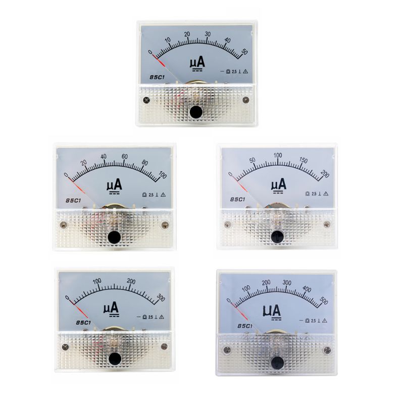 Dc 85 c 1 μa analoge stroommeter paneel wijzerplaat stroommeter wijzer ampèremeter 50-500 d2td