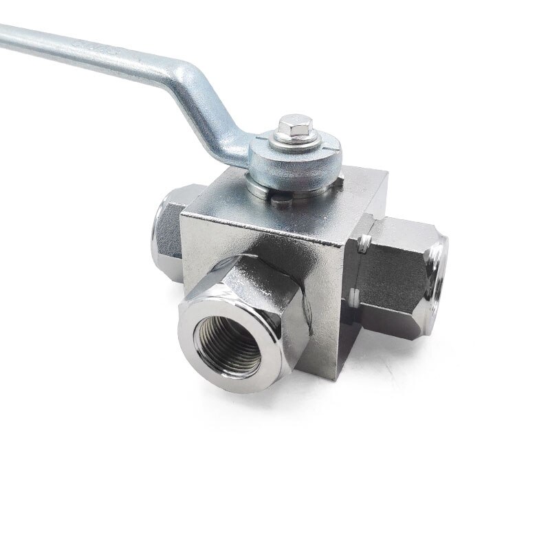 Stainless steel high pressure three-way ball valve 304 internal thread KHB3K/VH3V-G1/4 3/8