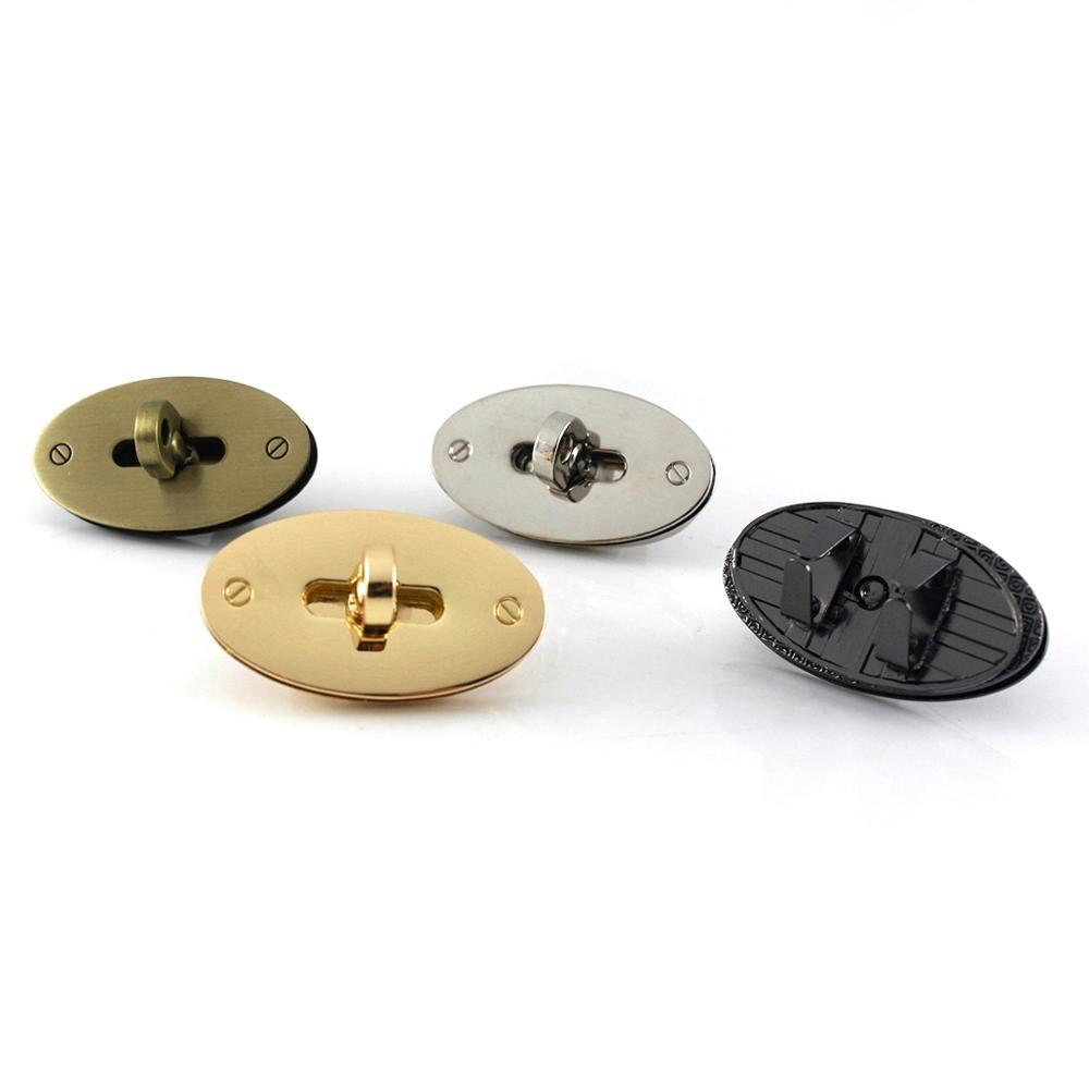1Pcs Metalen Ovale Vorm Zak Turn Lock Twist Lock Sluiting Lederen Craft Vrouwen Handtas Schoudertas Purse Diy hardware
