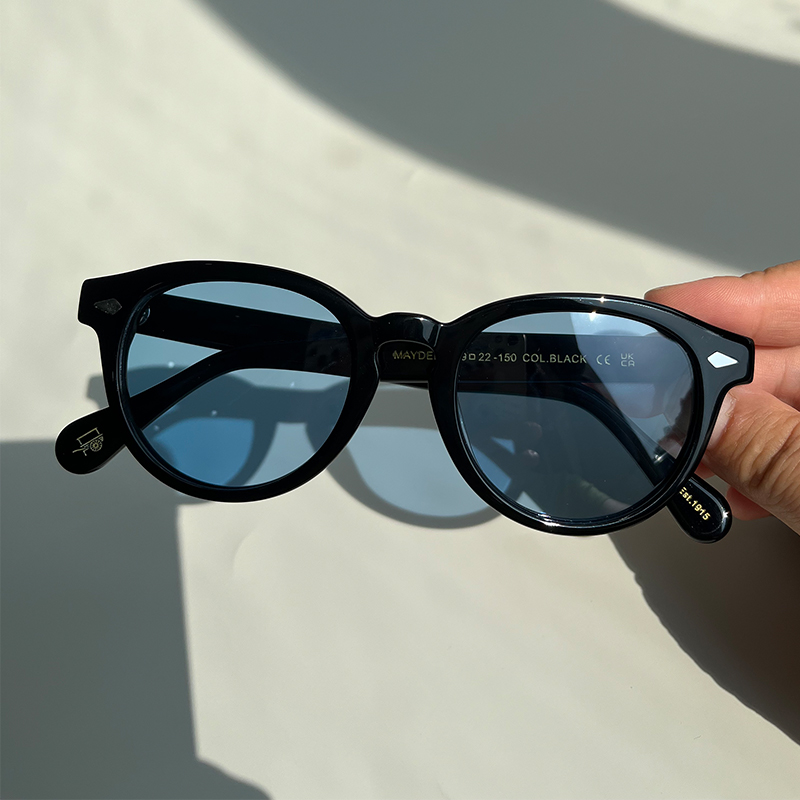 Store lemtosh maydela vintage acetat solbriller til herrer og kvinder ovale polariserede briller med stort ansigt: Lys lilla