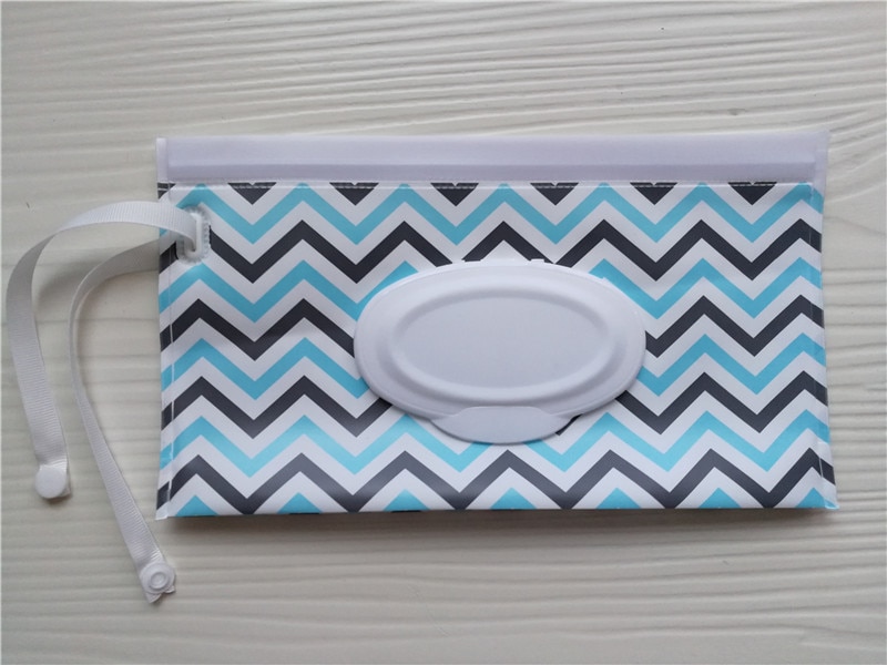 Portable Baby Wet Wipes Storage Bag Stroller Carrying Case Easy Carry Snap Strap Wipes Container Clamshell Cosmetic Pouch: Style 7