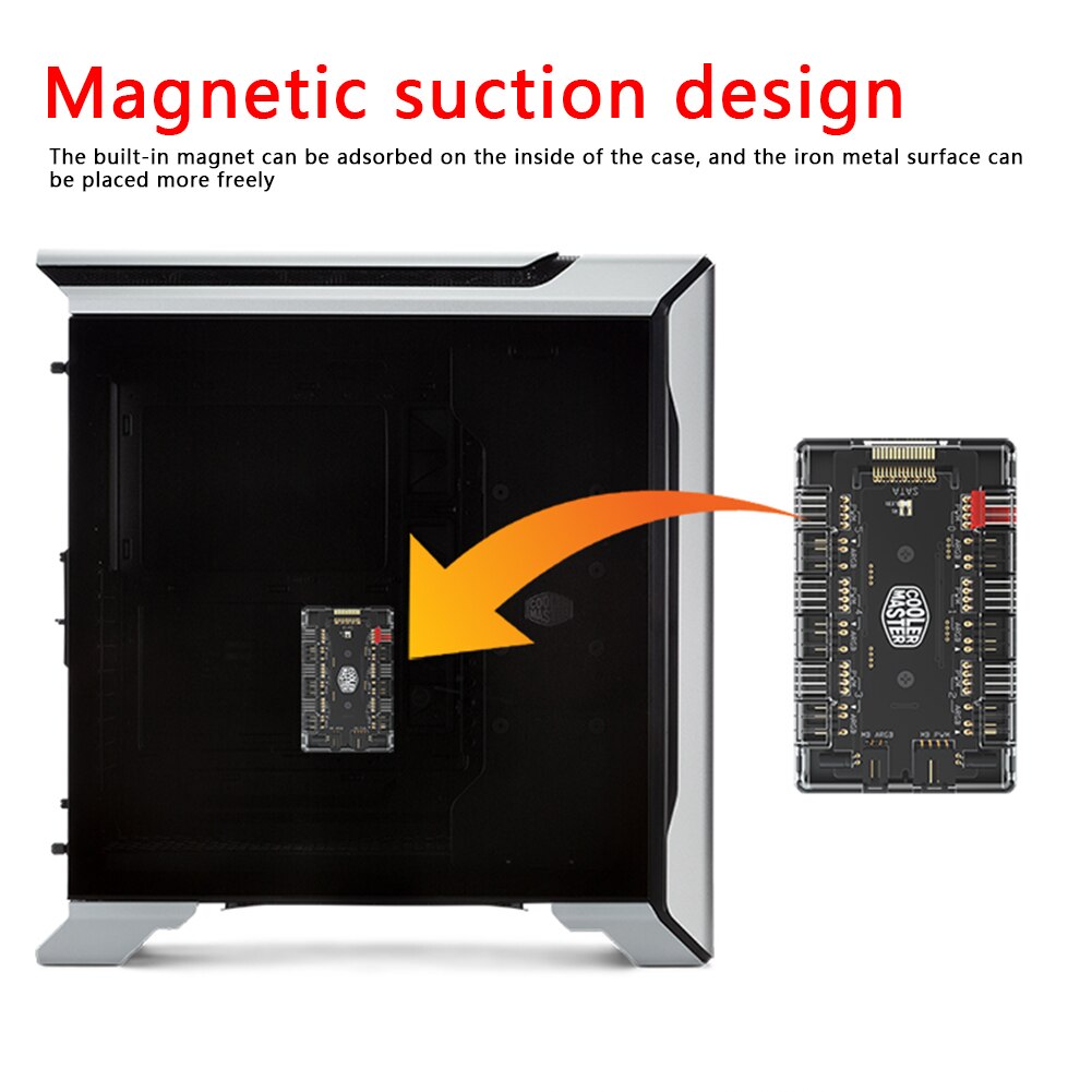 1 to 6 Multi Way Fan HUB Splitter 4Pin PWM 3Pin Addressable RGB Adapter for Desktop PC Cooling Fan Accessories