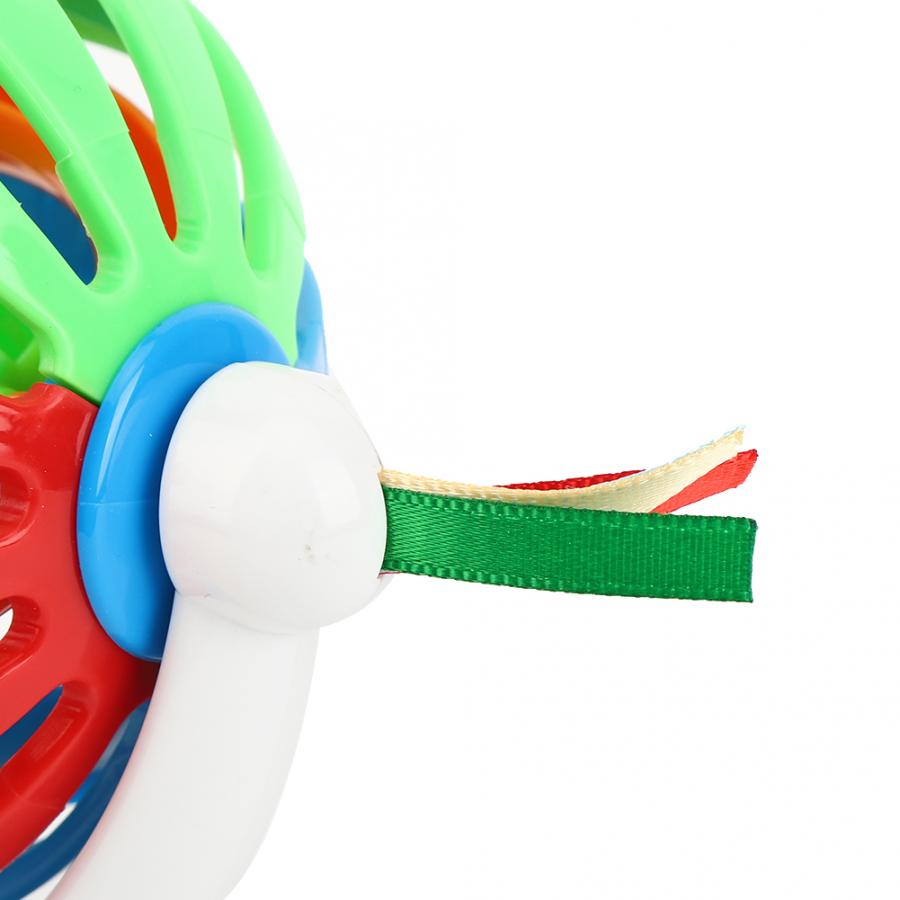 Baby Rattle Ball Toy Rainbow Infant Rotational Hand Knocking Bell Ball Rattle with Suction Cup Dining Table Grasping Toy