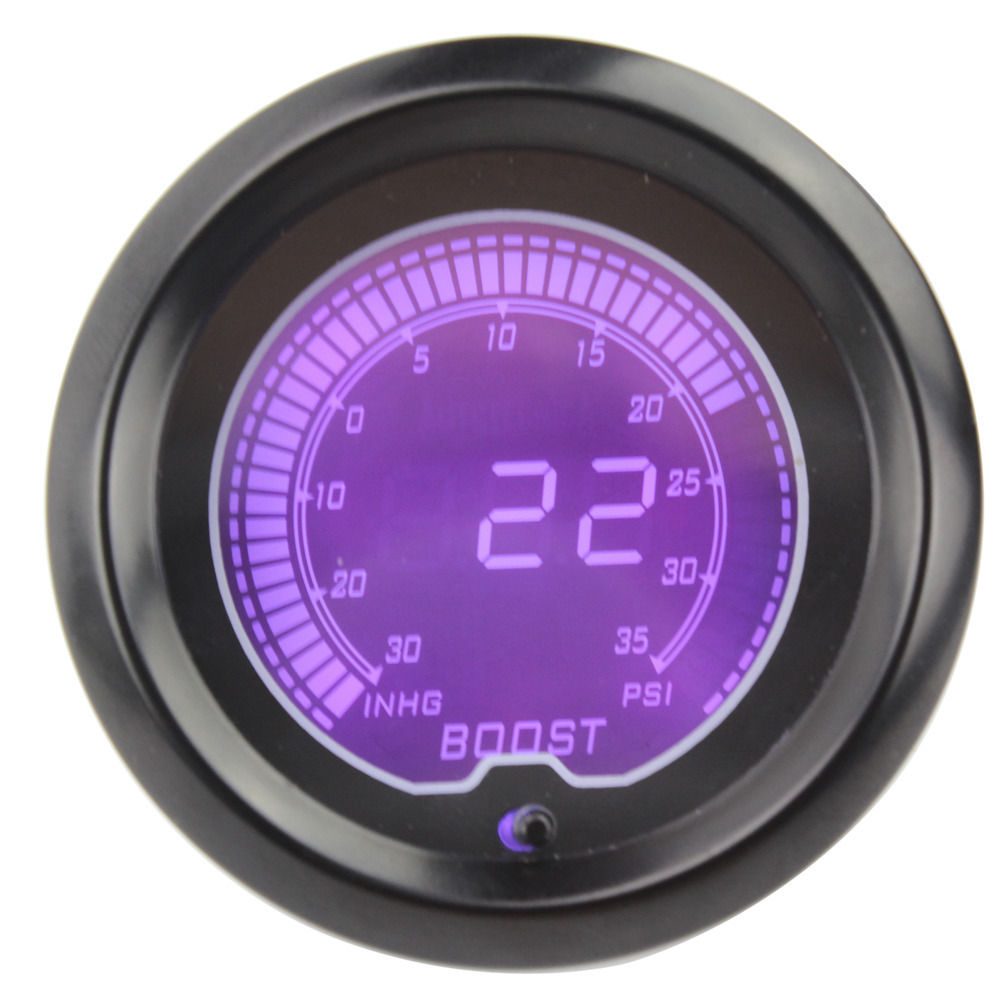 EE support 2" 52mm Turbo Boost Gauge Vacuum Digital Clocks Colors LED Light Boost Meter